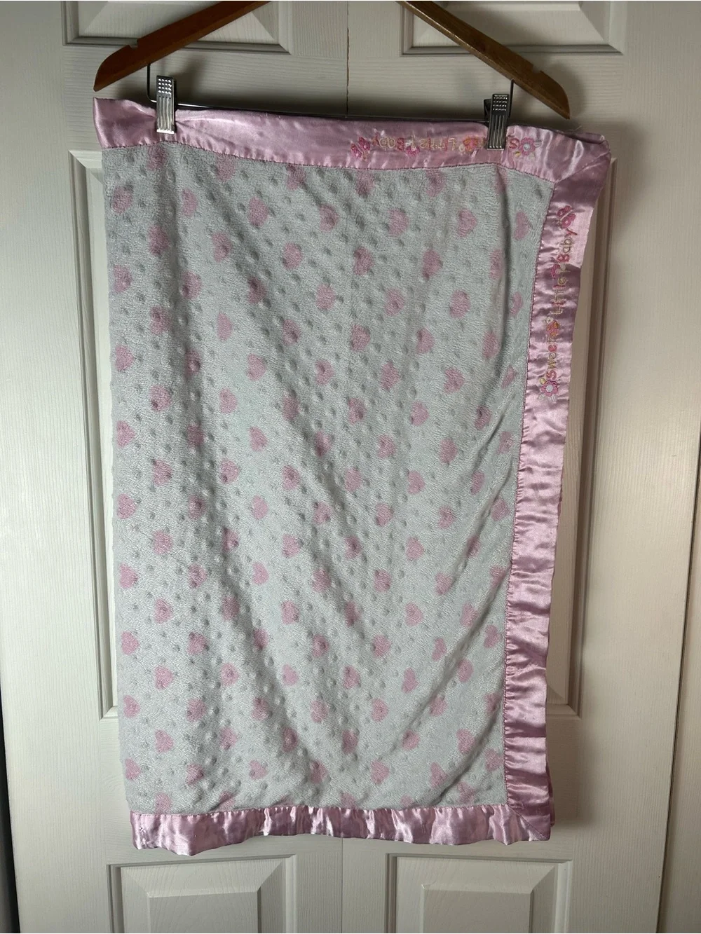 Child of Mine by Carter's Sweet Little Baby Blanket Pink White Hearts Orange